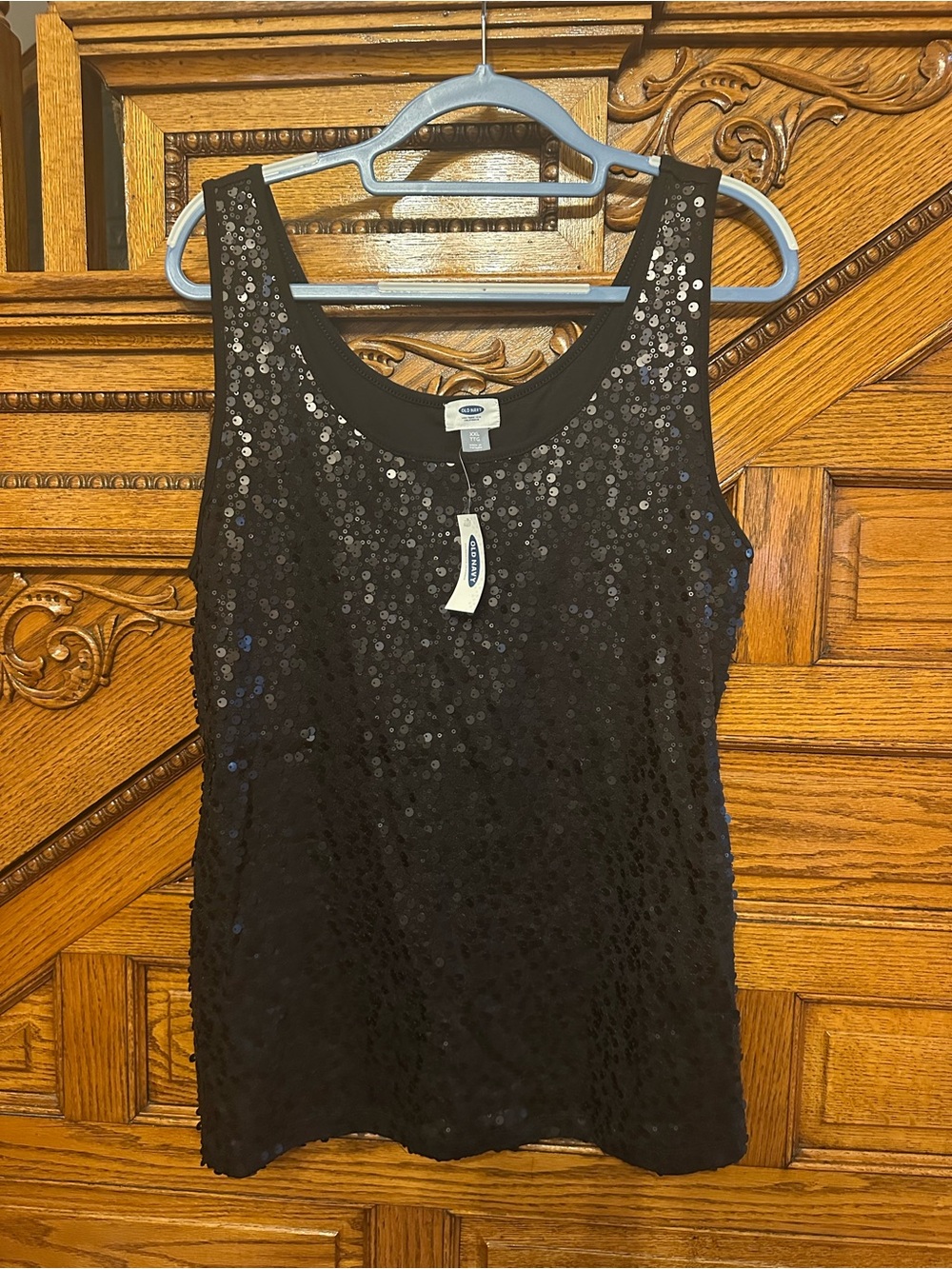 Old Navy Black Sequin Tank Top
